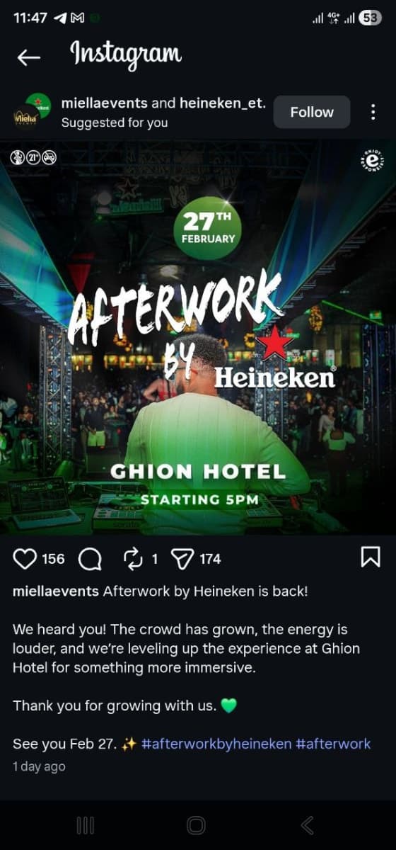 Afterwork by Heineken at Ghion Hotel